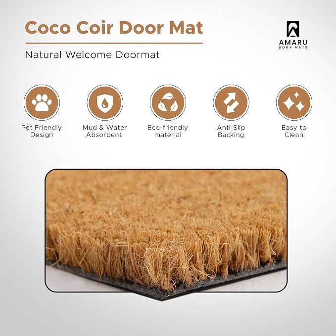 Dog Footprints - 17"x29" - Coir Door Mat - Welcome Mats - Image 3