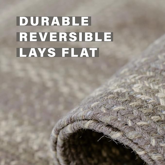Grey Cloud Small Braided Rug, 27x45 Rectangle - Grey, Handmade with Jute - Warm Farmhouse Decor, Perfect for Kitchens and Entryways - Durable and Easy to Clean
