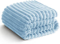 HIMEET Light Blue Ribbed Twin Blanket by Unknown