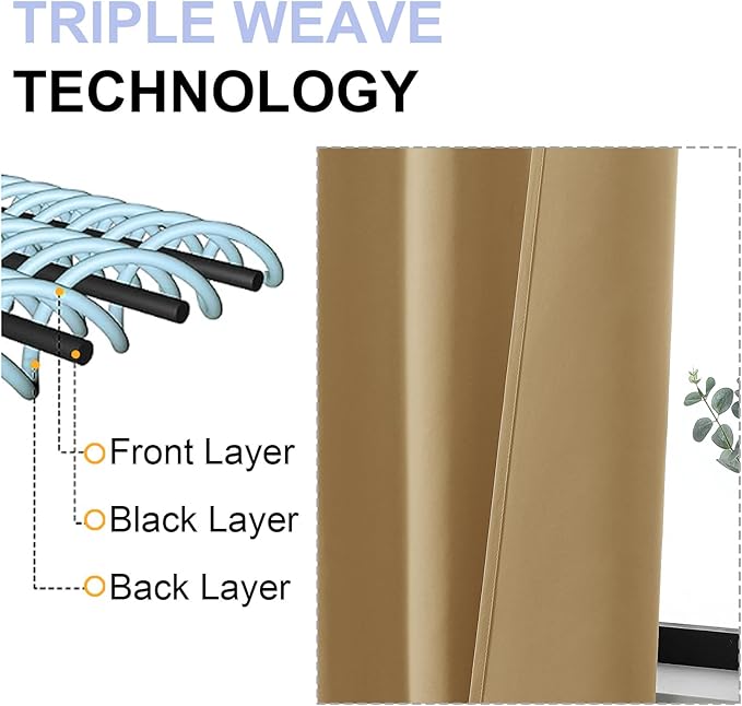 Simplebrand Ava Gold Blackout Curtains - Image 4