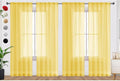 SpaceDresser Yellow Sheer Curtains 4 Panels Rod Pocket Semi-Sheer Curtain 90 by SpaceDresser
