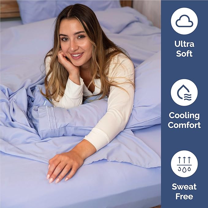 Full Size 4 Piece Sheet Set - Comfy Breathable & Cooling Bed Sheets Set - Hotel Luxury Bedding for Women, Men, Kids, Teens, Boys & Girls - Deep Pockets, Ultra-Soft, Wrinkle Free - Oeko-Tex - Lavender