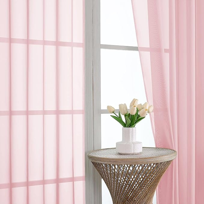 OVZME Blush Pink Bedroom Curtains 2 Panel Sets 90 Inch Length, 59 Inch Extra - Image 3