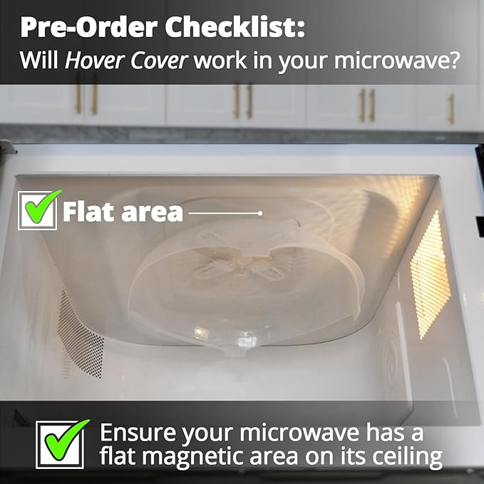 Magnetic Splatter Cover, 12-Inch Clear BPA-Free Food Lid, Vented Plate Guard with Steam Vents, Anti-Splash Microwave Lid, Dishwasher Safe, Space-Saving Magnetic Storage - Ivory