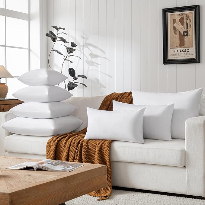 14x36 Lumbar Pillow Inserts for Bed, 2 Pack - Feather and Down Throw Pillow Inserts for Living Room Couch Bed Sofa