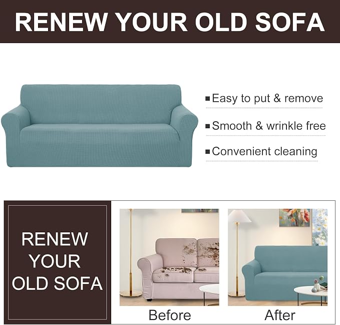 U-NICE HOME 4 Seater Stretch Couch Cover Sofa Cover Washable Sofa Slipcover - Image 5