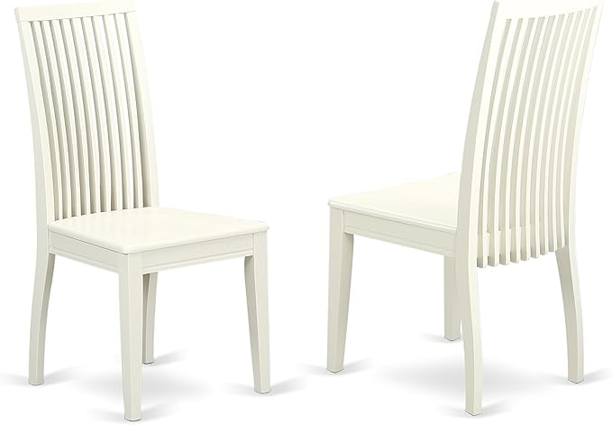 East West Furniture LGIP7-LWH-W 7 Piece Dining Set Consist of a Rectangle Dining Room Table with Butterfly Leaf and 6 Wood Seat Chairs, 42x84 Inch, Linen White