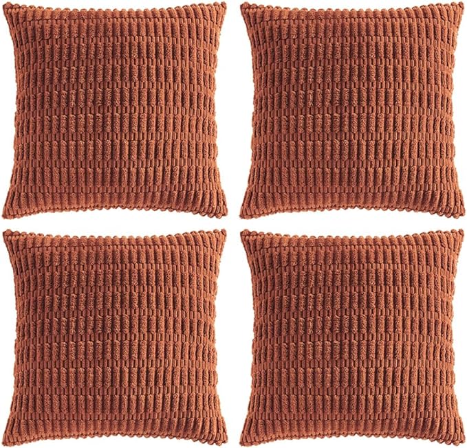 Fancy Homi 4 Packs Rust Decorative Throw Pillow Covers 24x24 Inch by Fancy+Homi