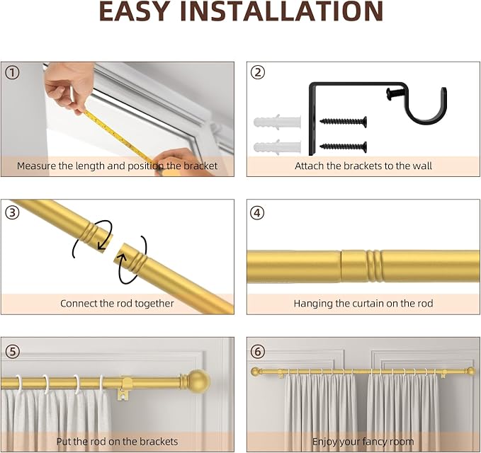SMODBRODRE Curtain Rods for Window 32 and 48 - Image 4