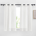 NICETOWN White Semi Sheer Cafe Curtains 24 inch Long, Grommet Linen Blend by NICETOWN