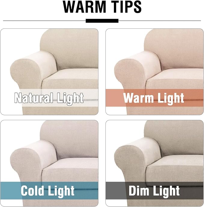 4 Piece Stretch Sofa Covers for 3 Cushion Couch Covers Furniture Slipcovers for - Image 3