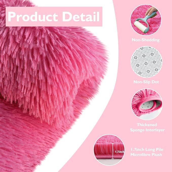 Shag Area Rug for Bedroom 5x8, Fluffy Area Rugs for Living Room, Soft Fuzzy Rug - Image 3