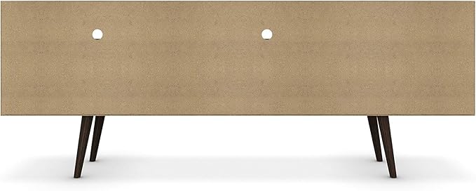 Manhattan Comfort Liberty Mid Century Modern TV Stand for Televisions up to 65 Inches, Bedroom and Living Room Entertainment Center with Storage, Shelves, and Cabinet, 71" Wide, Rustic Brown/Yellow