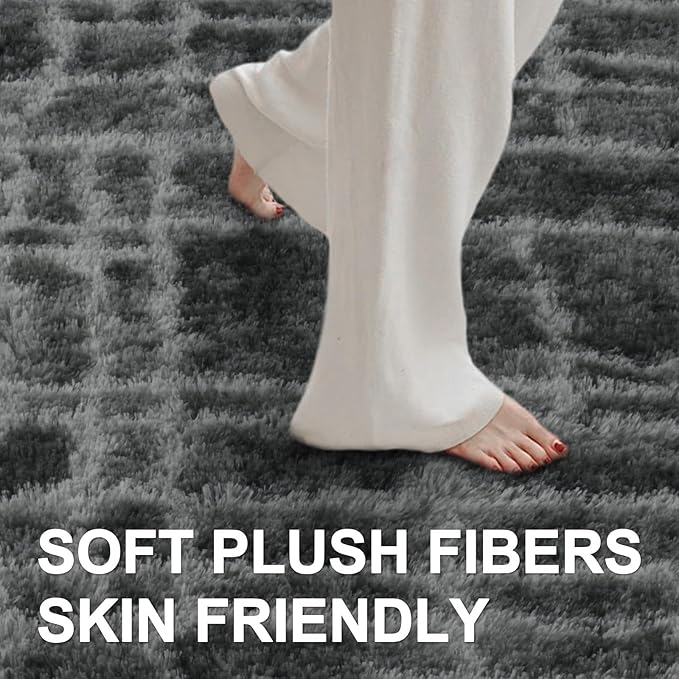 8x10 Ft Extra Large Shag Rugs for Living Room, Tie Dyed Ultra Soft Fluffy Furry - Image 4