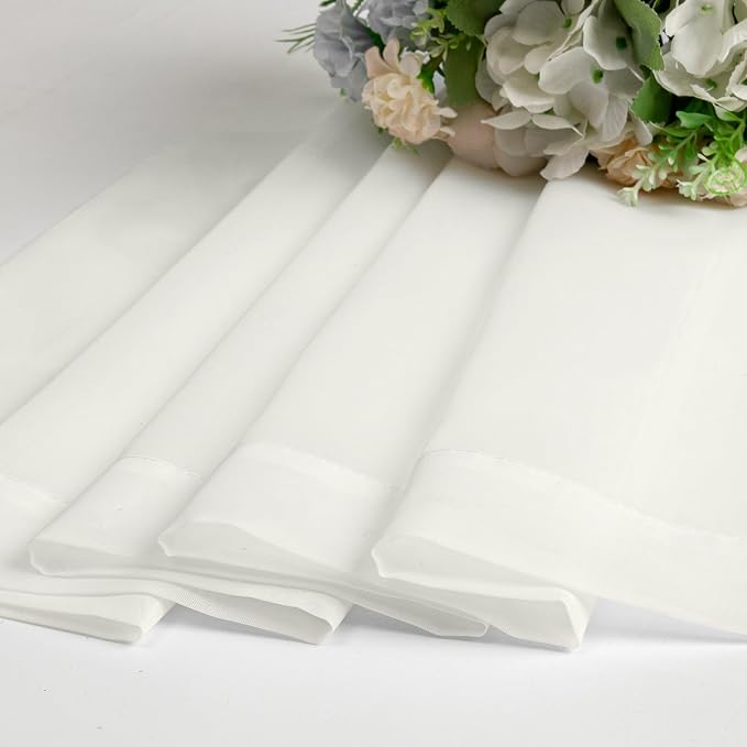 Aiyufeng Sheer Ivory Curtains 120 Inches Long, Extra Long Rod Pocket Solid - Image 8