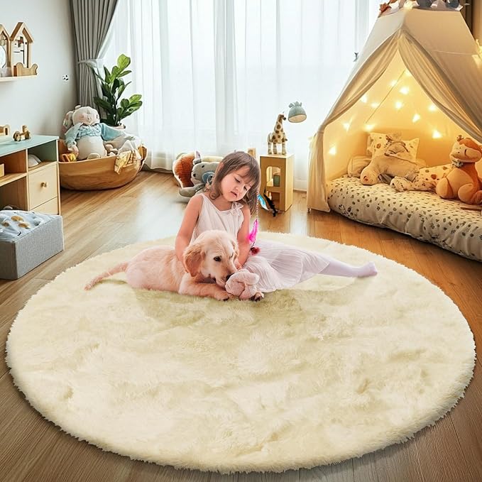 yulidayang Fluffy Round Area Rugs by yulidayang