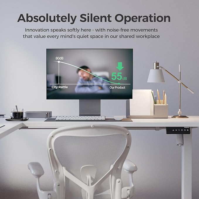 Agilestic 75 Inch L Shaped Standing Desk Adjustable Height, Corner Standing Desk, Sit Stand Up Computer Table, Splice Board, White