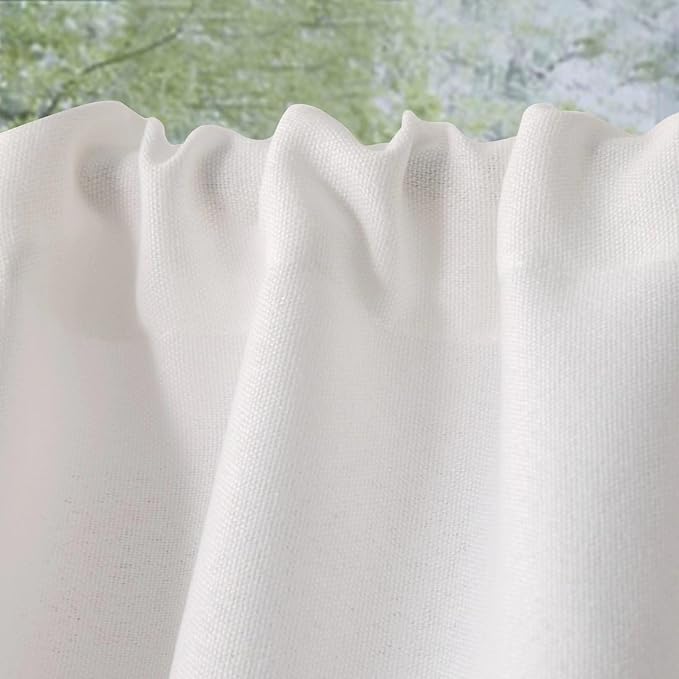 2 Pack Faux Linen Valance for Windows Kitchen Living Room Valances Rod Pocket - Image 6