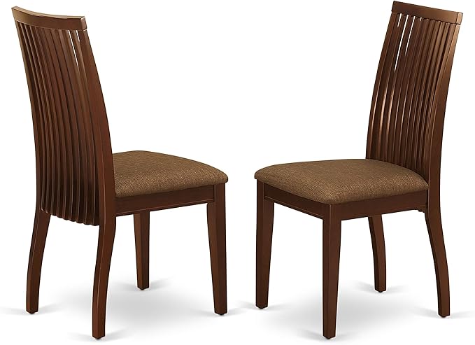 East West Furniture DOIP5-MAH-C 5 Piece Dining Table Set for 4 Includes a Rectangle Kitchen Table with Butterfly Leaf and 4 Linen Fabric Dining Room Chairs, 42x78 Inch, Mahogany