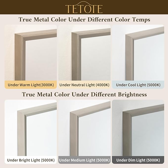 TETOTE Brushed Nickel Mirror 20" x 30" Rectangle Beveled Frame Bathroom Vanity Mirror for Over Sink Brushed Nickel, Tempered Glass, Stronger Frame, Modern Farmhouse Bedroom, Entryway