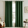 MIULEE Christmas Velvet Curtains Emerald Green Elegant Grommet Curtain Thermal by MIULEE