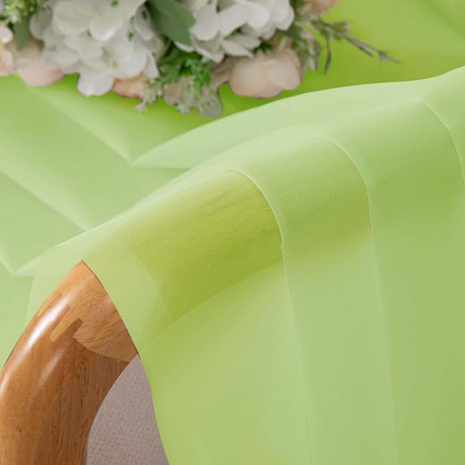 OWENIE Sheer Lime Curtains for Bedroom Living Room 78 Inches Long 2 Panels Set - Image 6
