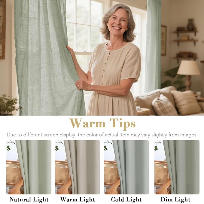 H.VERSAILTEX Grommet Privacy Linen Curtains - Image 3