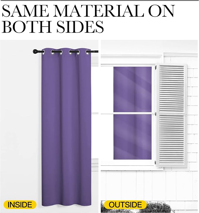 NICETOWN Bedroom Curtain Panels Blackout Draperies, Thermal Insulated Solid - Image 6