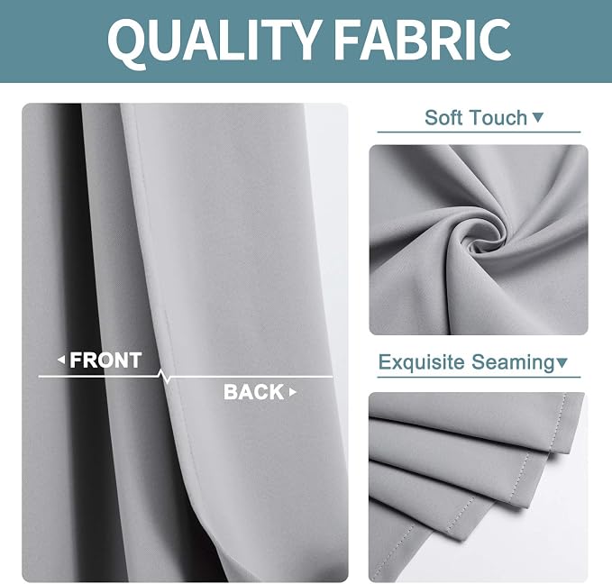 ChrisDowa Blackout Curtains 90 Inches Long 2 Panels Set - Image 3