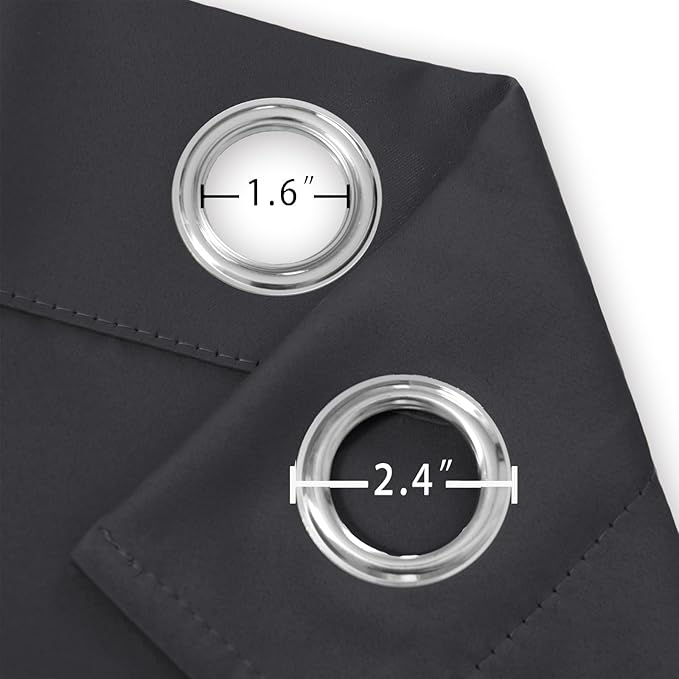 LEMOMO Blackout Curtains 52 x 108 inch/Dark Grey Curtains Set of 2 - Image 5