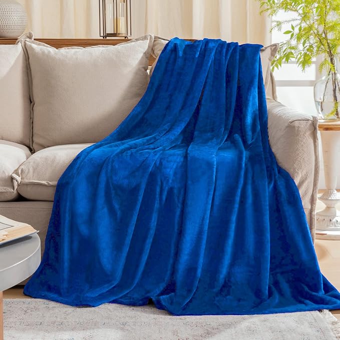 JIAHANNHA Royal Blue Throw Blanket Fleece Blanket 60"x80", Super Soft Cozy by JIAHANNHA