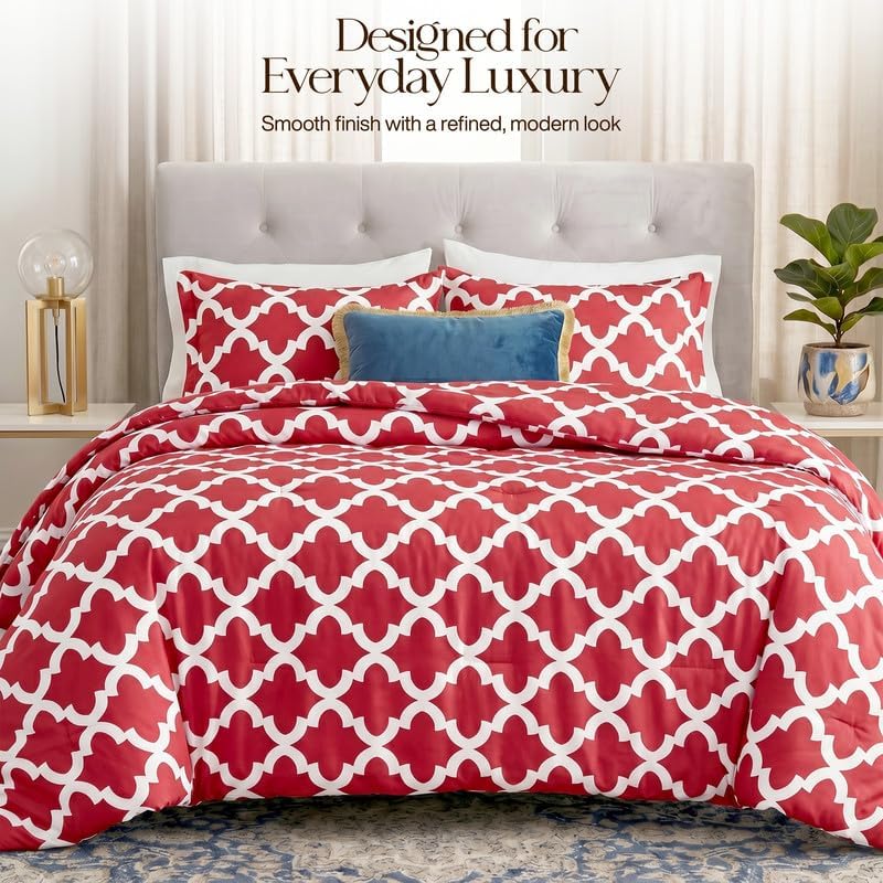 Utopia Bedding 3 Pc Queen Comforter Set, Printed Comforter - Image 4
