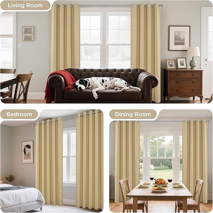 Joydeco Blackout Curtains 95 Inches Long 1 Panel, Thermal Insulated Long - Image 6