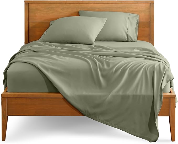 Bare Home Split King Sheet Set - 1800 Ultra-Soft Microfiber Bed Sheets - Double Brushed - Deep Pockets - Easy Fit - 5 Piece Set - Bed Sheets (Split King, Sage)