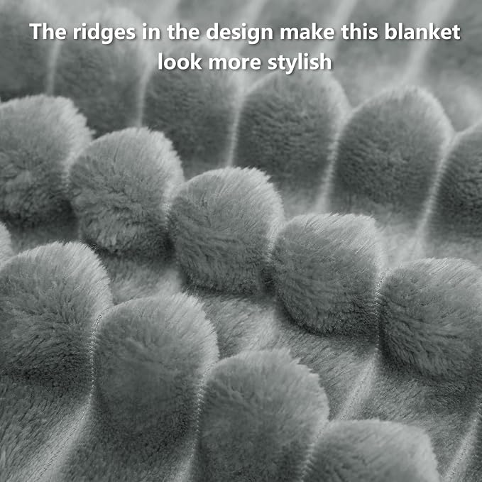 HIMEET Grey Ribbed Twin Blanket - Image 8