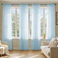 MIULEE Sky Blue Sheer Curtains 96 Inches Long, 4 Panels Set, Light Filtering by MIULEE