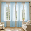 MIULEE Sky Blue Sheer Curtains 84 Inches Long, 4 Panels Set, Light Filtering by MIULEE