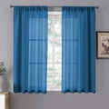 Tollpiz Short Sheer Curtain Linen Textured Living Room Curtains Sheer Light by Tollpiz