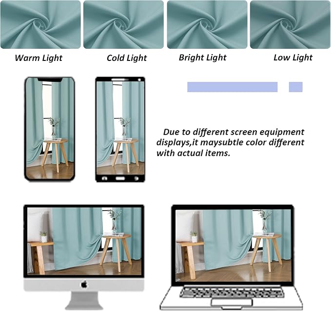 Simplebrand Ava Aqua Short Blackout Curtains - Image 9