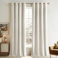 MIULEE Velvet Off White Elegant Grommet Curtains by MIULEE