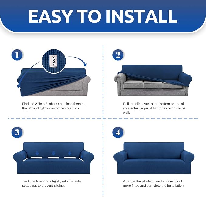 KEKUOU Stretch Sofa Cover Slipcover ，Couch Covers - Image 7