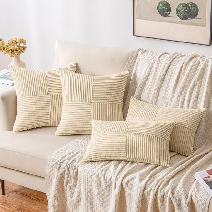 MIULEE Cream Decorative Throw Pillow Covers 18x18 Inch - Image 4