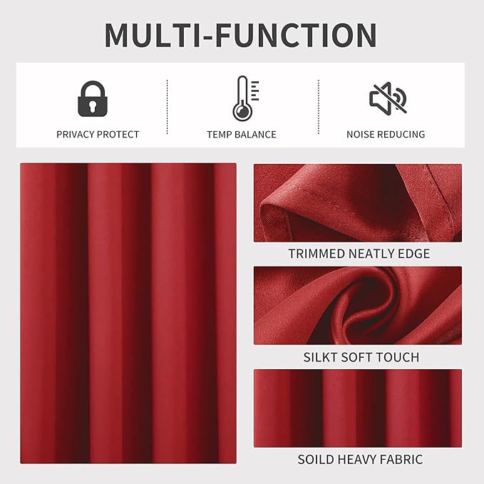 Joydeco Blackout Curtains 84 inches Long 2 Panels Set, Thermal Insulated Long - Image 3