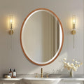 OVALCREST - Oval Wooden Beveled Wall Mirror for Home Decor, Bathroom, Vanity, Bedroom, Living Room, Hallway - London Style (Sunset Gold) 13.1 x 17.1
