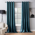 MIULEE Blue Velvet Curtains 63 Inches Length Blackout Curtains Thermal by MIULEE
