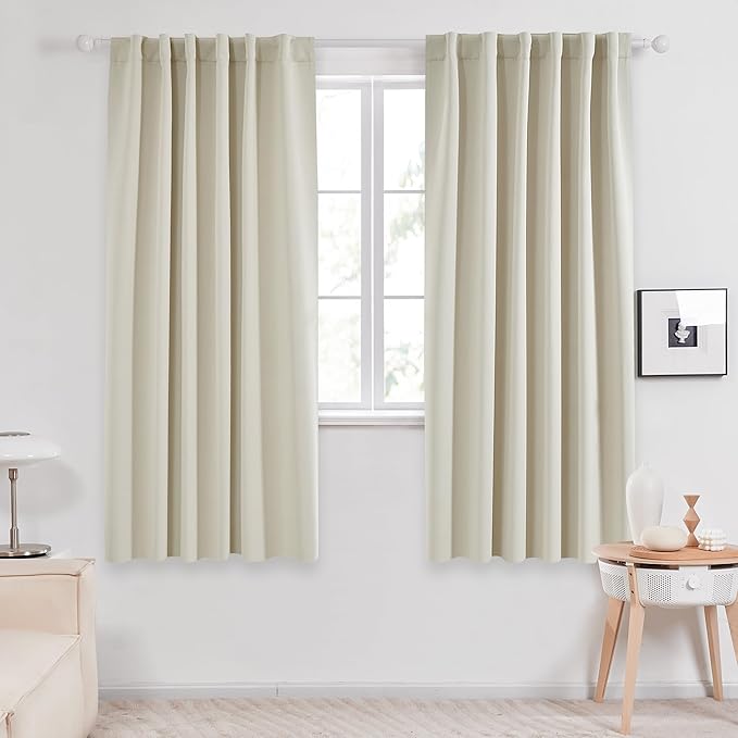 Deconovo Blackout Curtains, Thermal Insulated, W52 x L63 2 Panels, Back Tab - Image 2