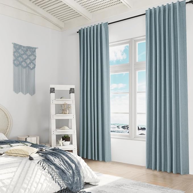 Guken Blue 100% Blackout Curtains 92 Inch Length 2 Panels Set - Image 8