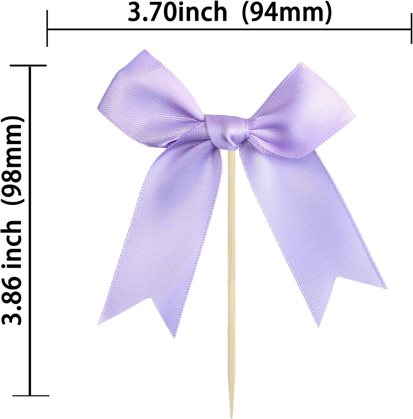 Gyufise 24Pcs Bow Cupcake Toppers Coquette Bow Girls Birthday Cake Decorations Bowknot Cake Toppers Bowknot Cupcake Picks for Baby Shower Birthday Wedding Bridal Engagement Party Supplies Purple