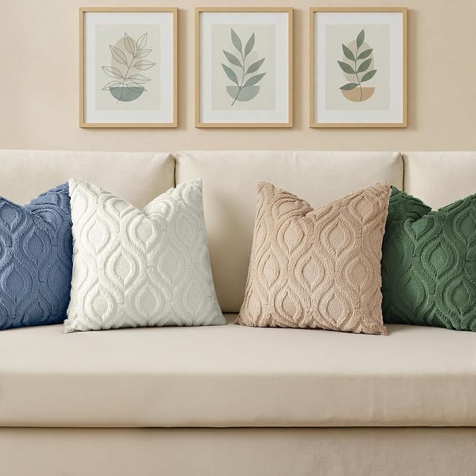 decorUhome Throw Pillow Covers 16x16 Inch Set of 2, Soft Plush Faux Wool Dusty - Image 4