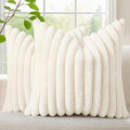 decorUhome Summer Cozy Faux Fur Throw Pillow Covers 18x18 Set of 2 Decorative by decorUhome